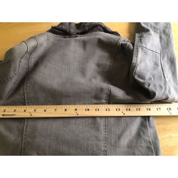 Free People Coated Denim & Knit Sweater Draped Front Moto Jacket 8 - Picture 11 of 15